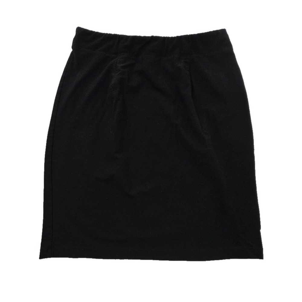 Eileen Fisher A-Line Skirt Womens XS Black‎ Pleated Stretch Elastic Waist